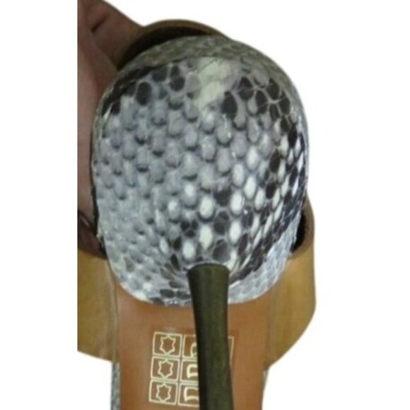 Pedro Garcia Mariel Python Embossed Vachetta Leather Pin Heels Sandals STUNNING! - Picture 14 of 16